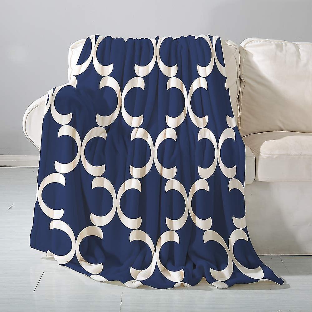 Flannel Blanket Sofa Thrownavy Morocco Geometric Patterned- Versatile Blanket Fluffy Soft Throw For Bed And Couch Throw/single,150x200cm