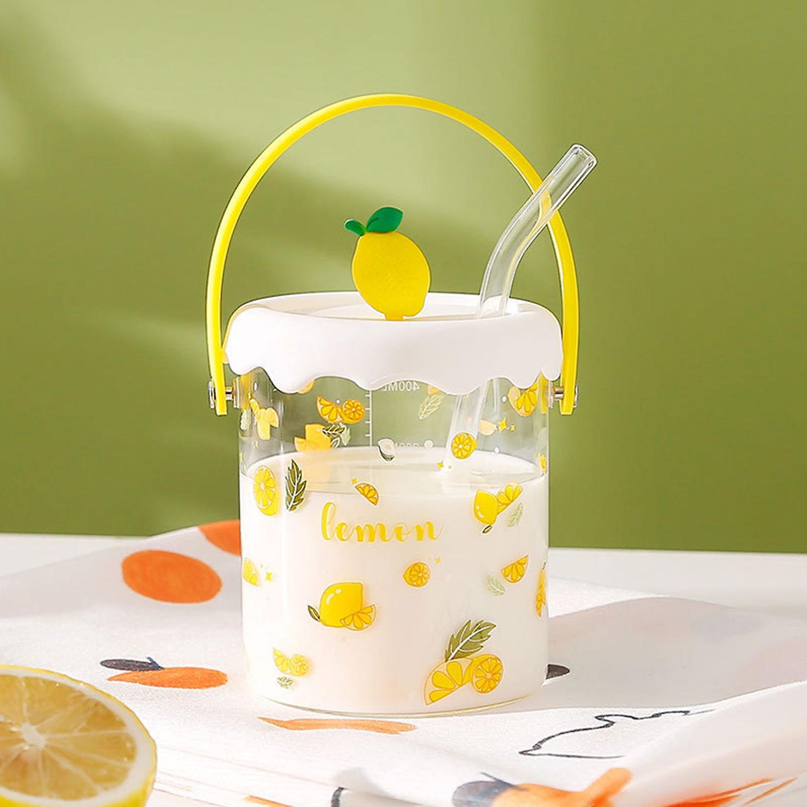 500ml juice glass cups with lids and straws water Bottle Creative birthday Gift