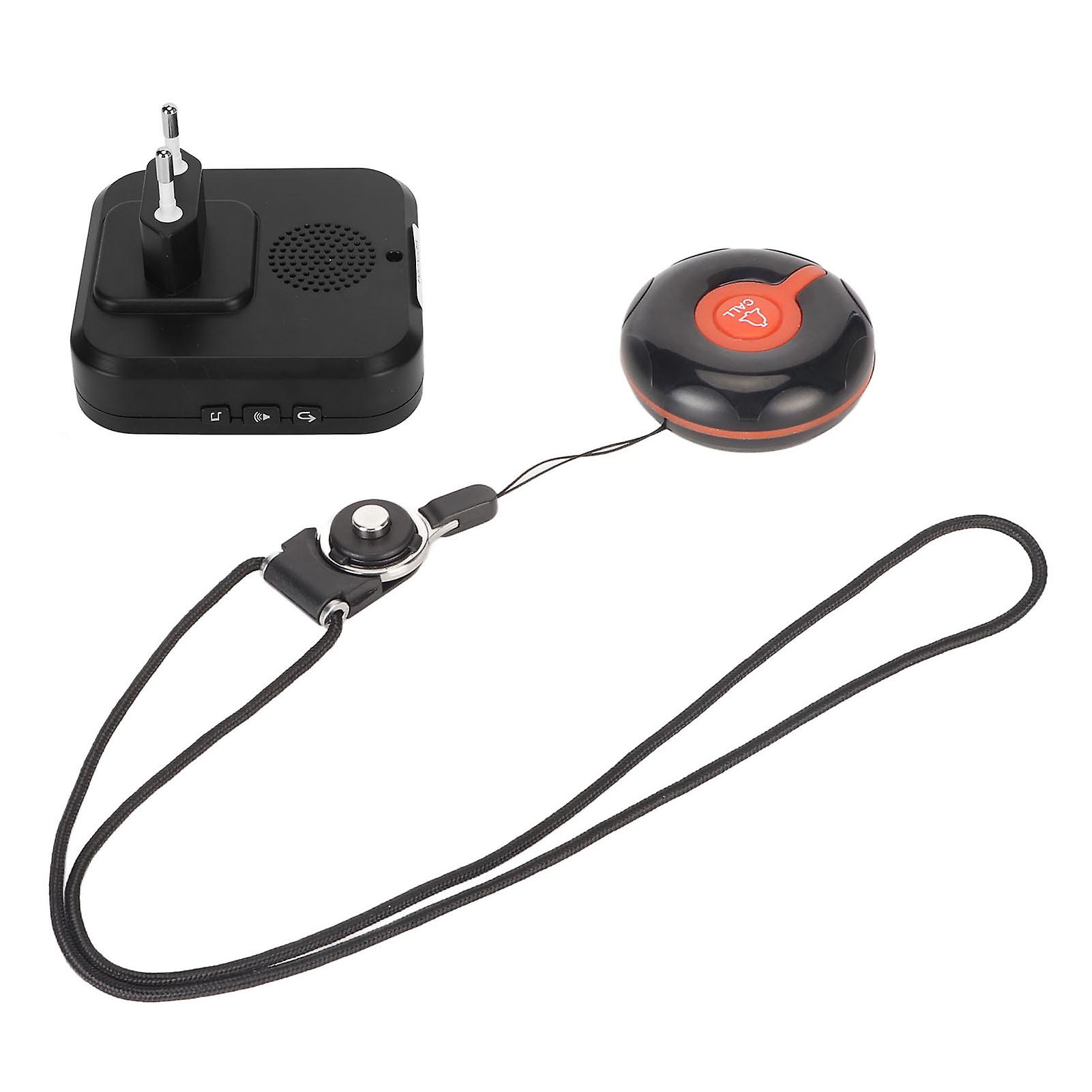 Smart Call System 1 Transmitter 1 Receiver Wireless Caregiver Pager SOS Call Button with LED Light Reminder 100?240V EU Plug