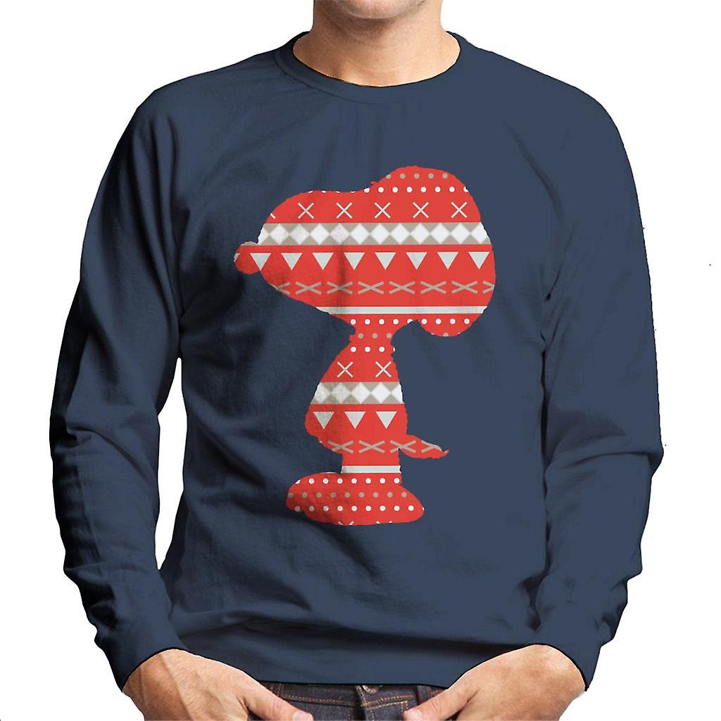 Peanuts Snoopy Red Pattern Silhouette Men's Sweatshirt