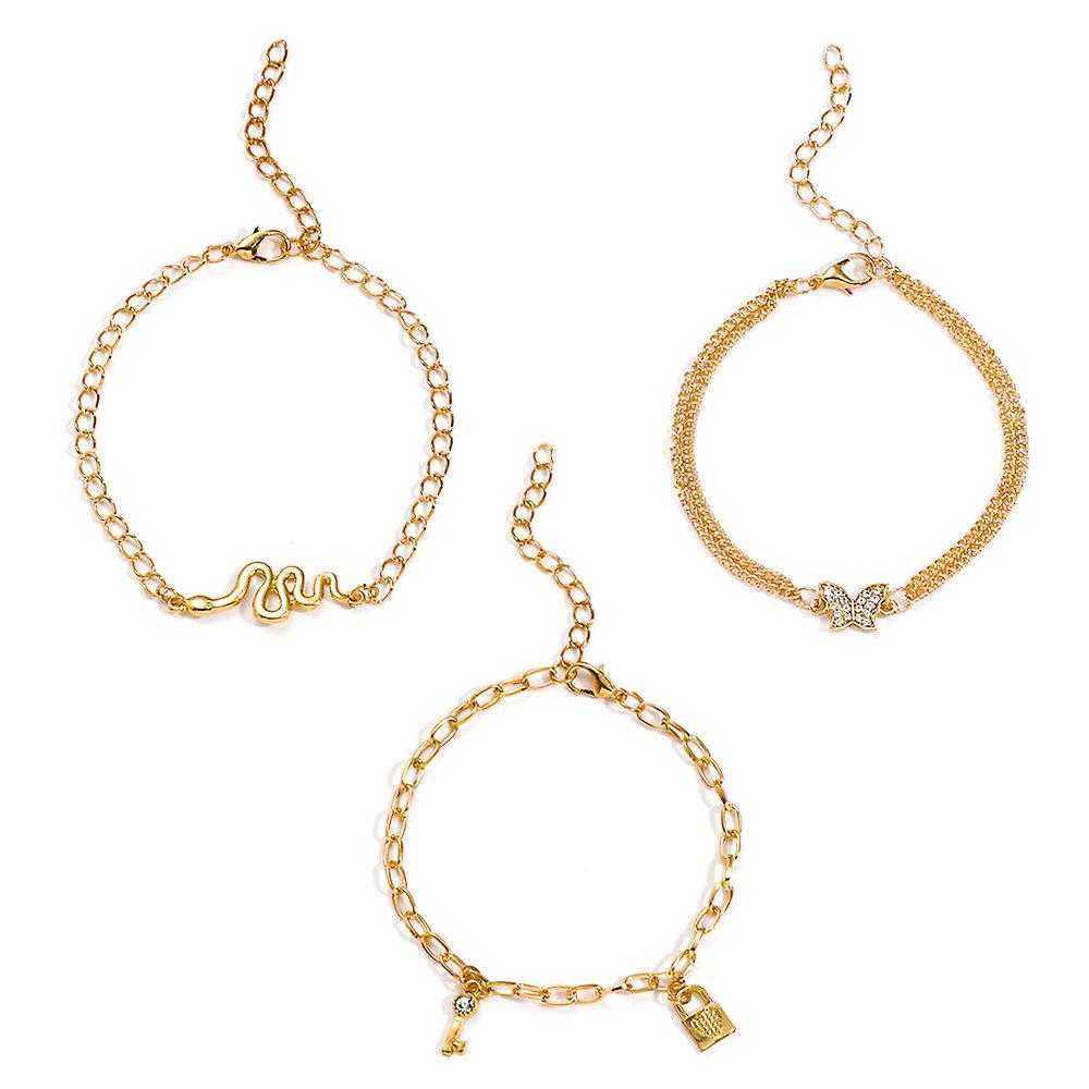 Golden Butterfly Anklet Layered Pearl Chain Anklet Elegant Rhinestone Butterfly Anklet