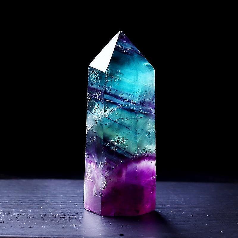 50 60Mm Hexagonal Column Natural Fluorite Crystal Stone