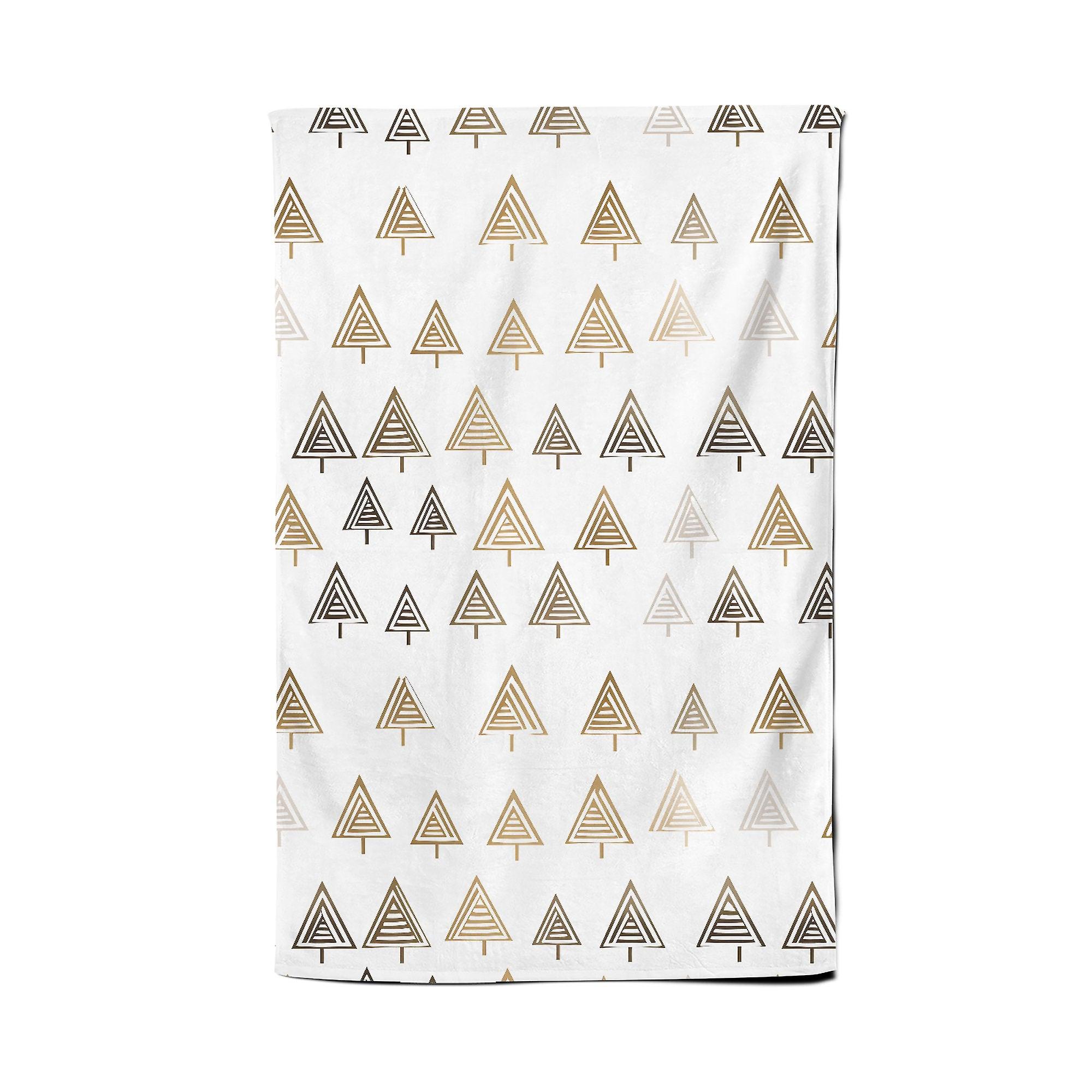 Geometric Christmas Tree Pattern Tea Towel