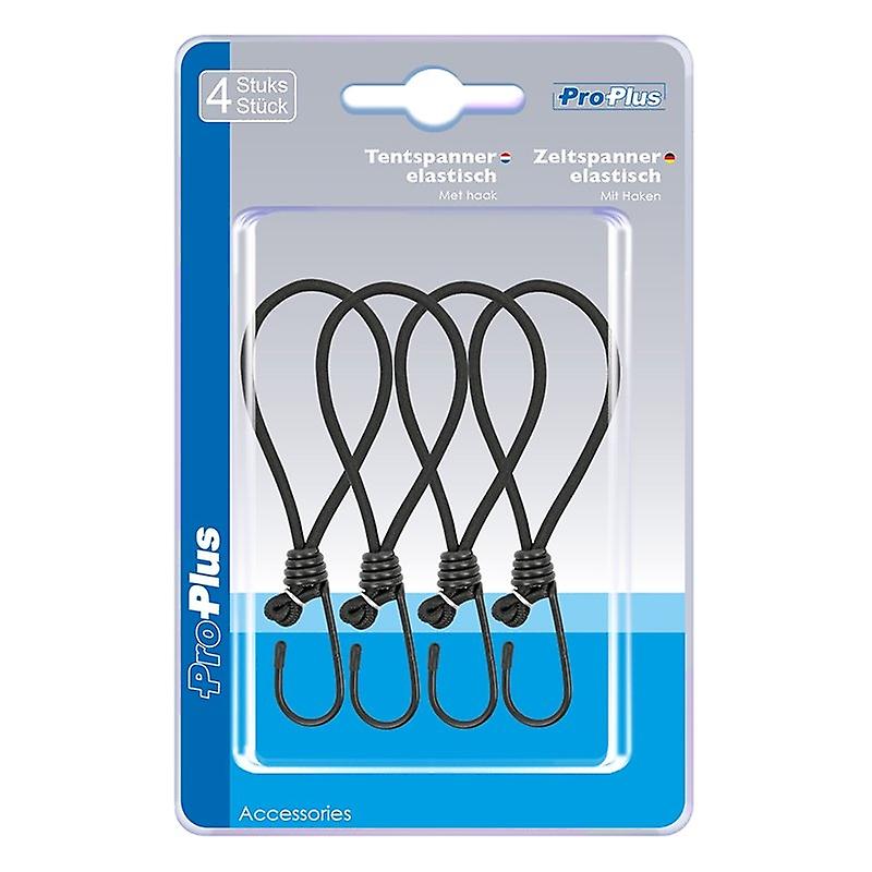 Key for tent elastic black with hook 4 pieces in blister