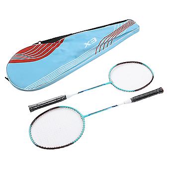 2 Stück X3 Integriertes Badminton-Trainingsschläger-Set aus Eisenlegierung