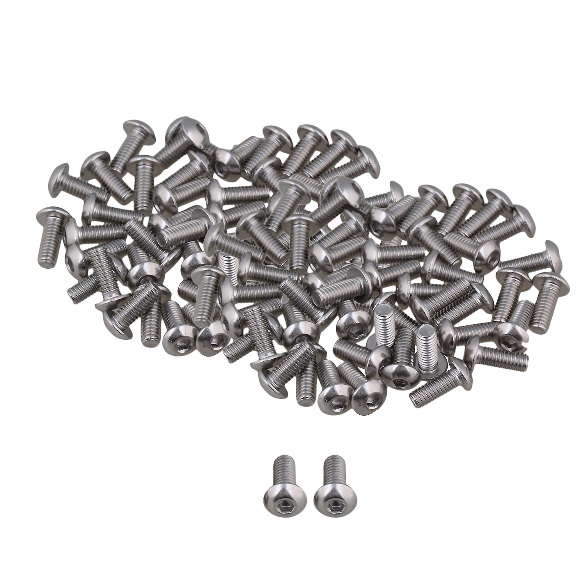 100x M4x10mm Silver Hex Socket Cap Screws Bolts Fastner Stainless Steel