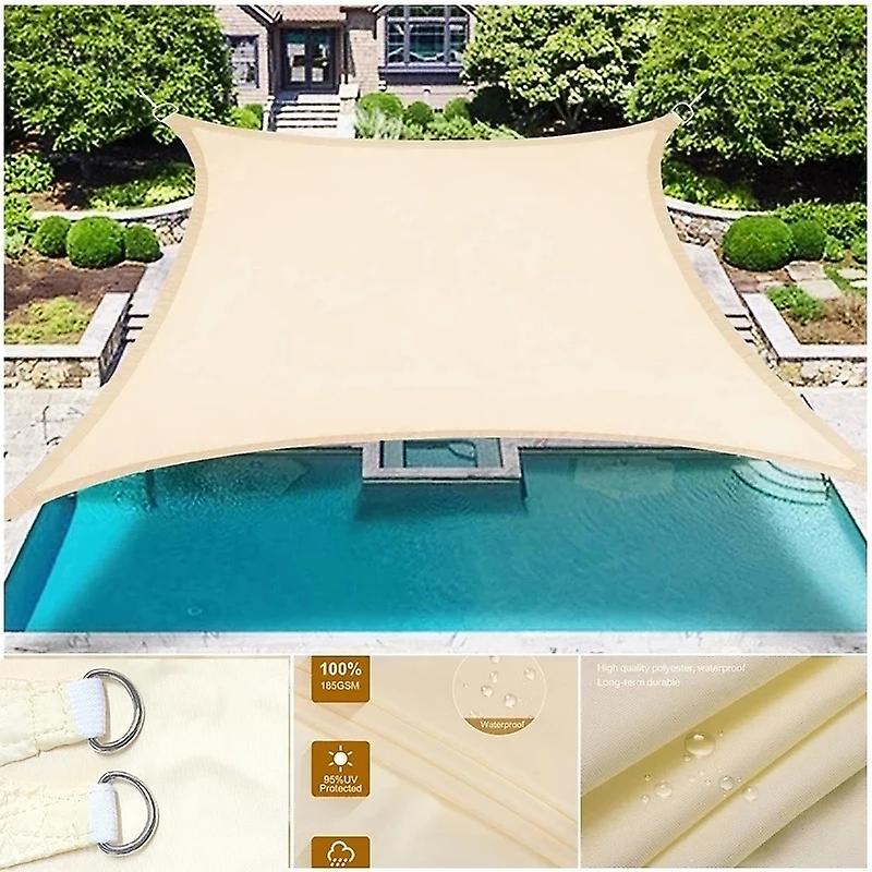 300d Polyester Shade Sail Waterproof Square Rectangle Garden Canopy Patio Pool Canopy Sun Shade Camping Awning