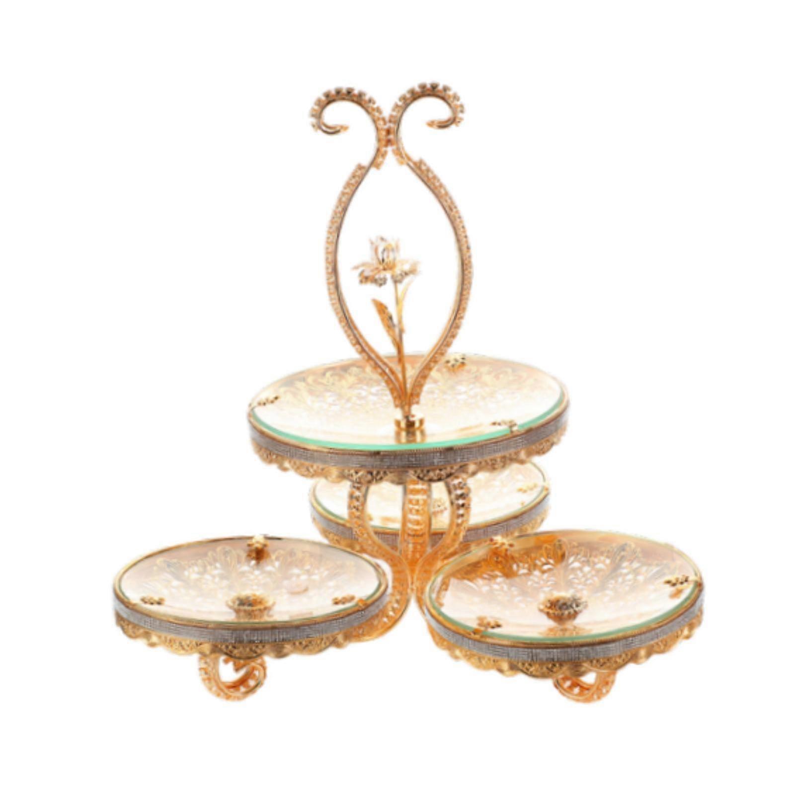 リビングルームホテルのパーティーの装飾のための二重層ガラスフルーツトレイケーキスタンド