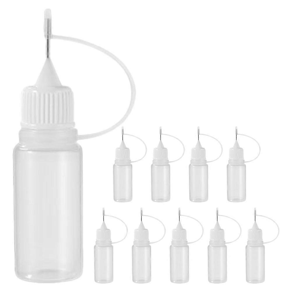 10pcs Glue Application Bottles Glue Applicator Bottles Precision Tip Bottles Needle Gluing Bottles(5ml)