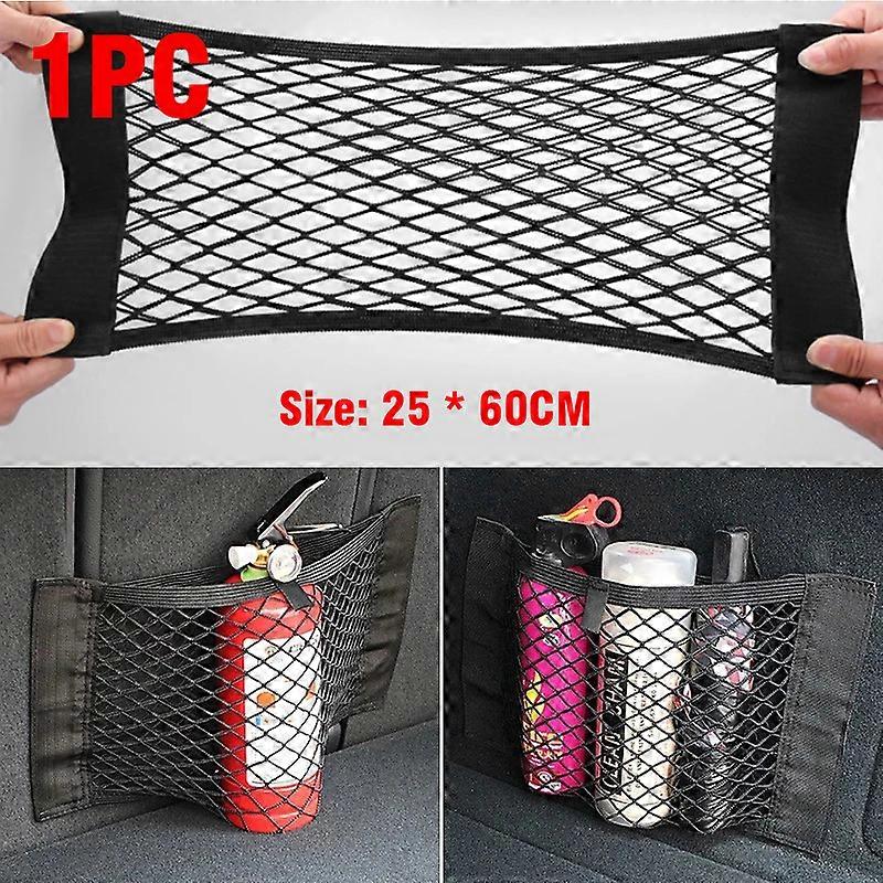 Universal Stretchable Adjustable Elastic Rear Trunk Storage Organizer Double-layer Storage Nylon Mesh With Hooks Cargo Net