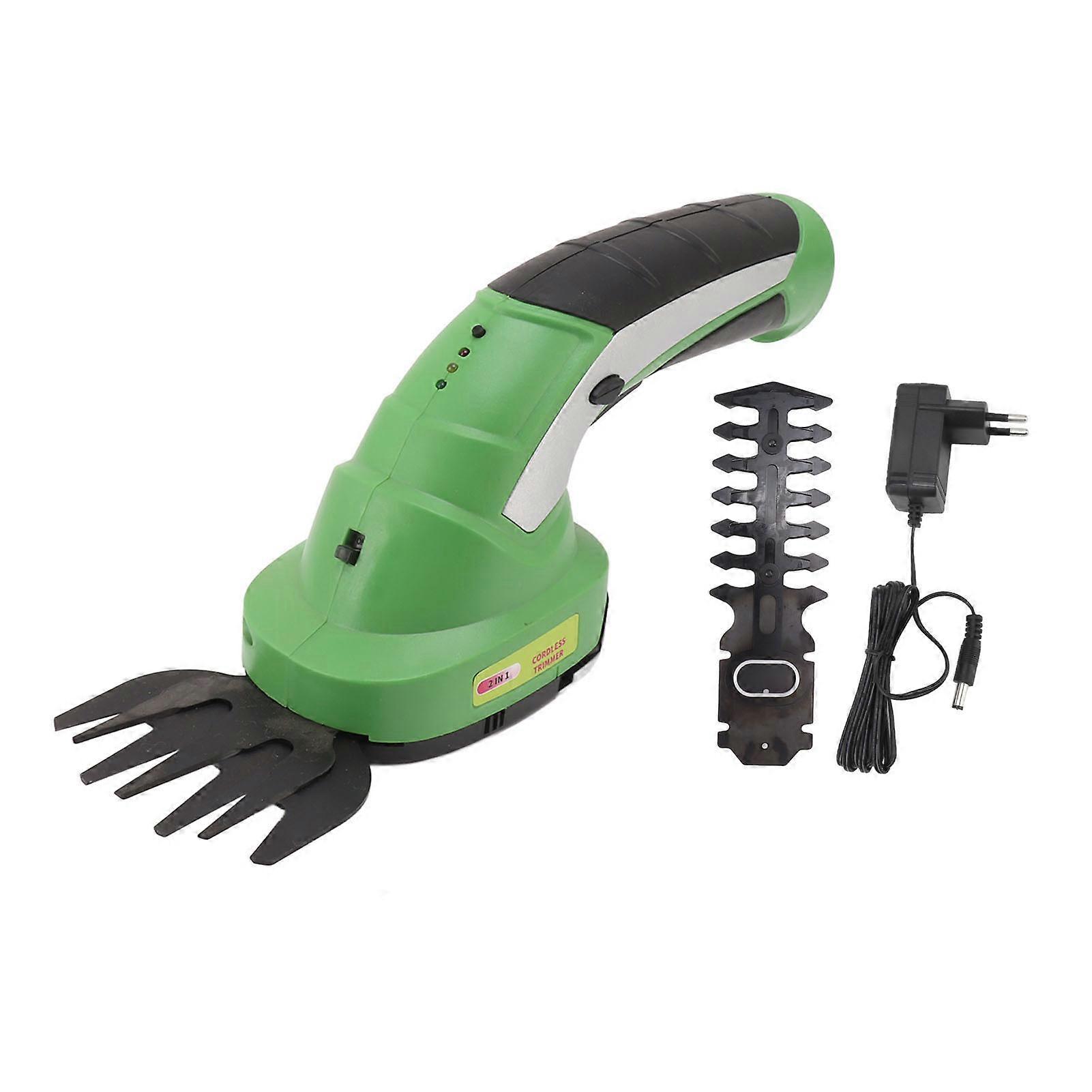 Elektrisk gresstrimmer 2 i 1 oppladbar håndholdt trådløs hekkskjær for buskas 100240V EU-plugg