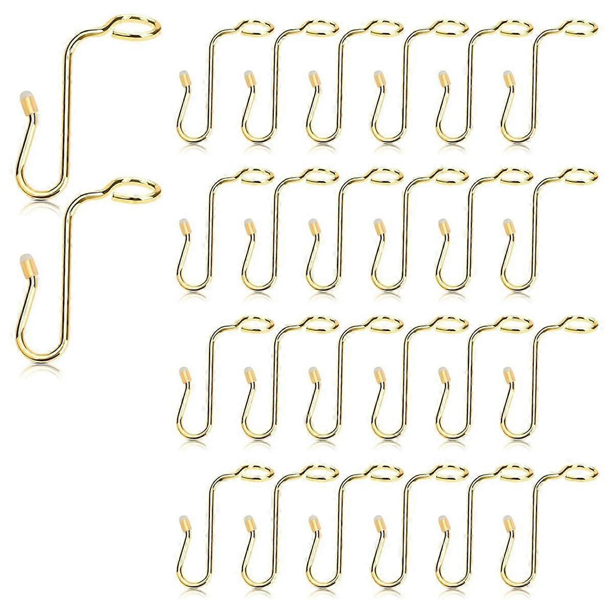 50PCS Hanger Connector Hooks Hanger Extender Hooks Stable Clothes Hanger Connector for Clothes Hangers Gold