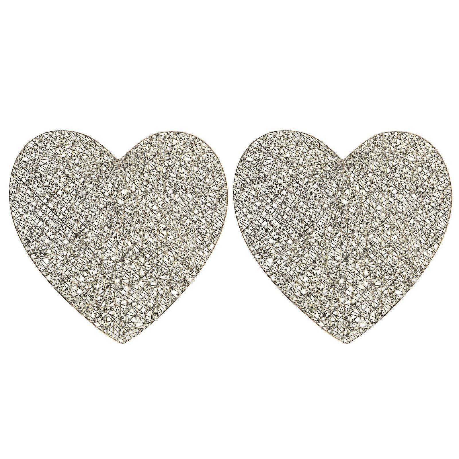 2pcs /set Μπολ Pad κοίλο έξω ευρεία εφαρμογή pvc καρδιά διαμορφωμένο τραπέζι κύπελλο κύπελλο χαλάκι αξεσουάρ κουζίνας