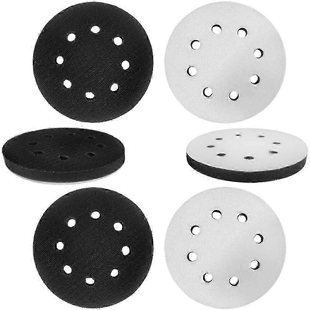 6 Pack 5 Inch 8 Holes Hook and Loop Soft Sponge Cushion Interface Buffer Pad