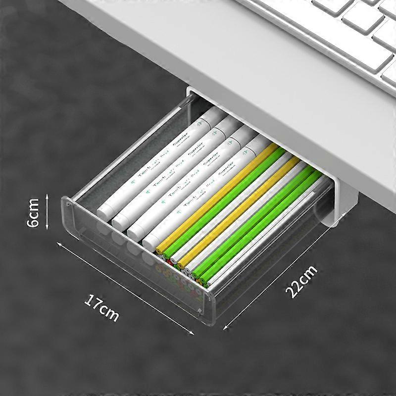 Self Stick Pencil Tray Office Under Desk Drawer Table Hidden Storage Box Stationery Organizer Boxes for Pens Notebook Drawer Box
