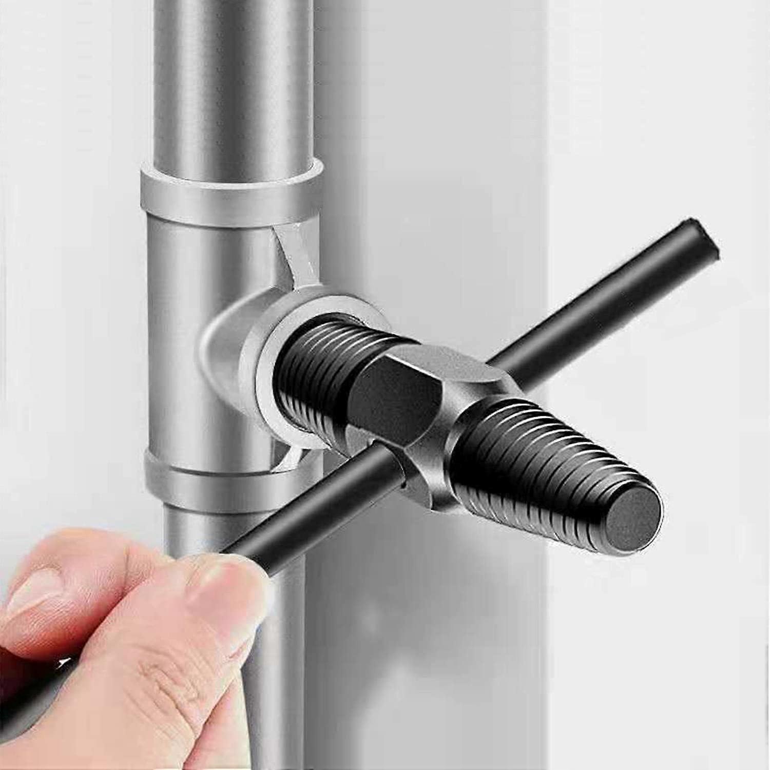 Extracteur de vis à double tête, extracteur de vis de valve noir, en acier dur, extracteur de vis endommagé, peut être utilisé pour les tuyaux (1/2 pouce, 3/4 pouce)