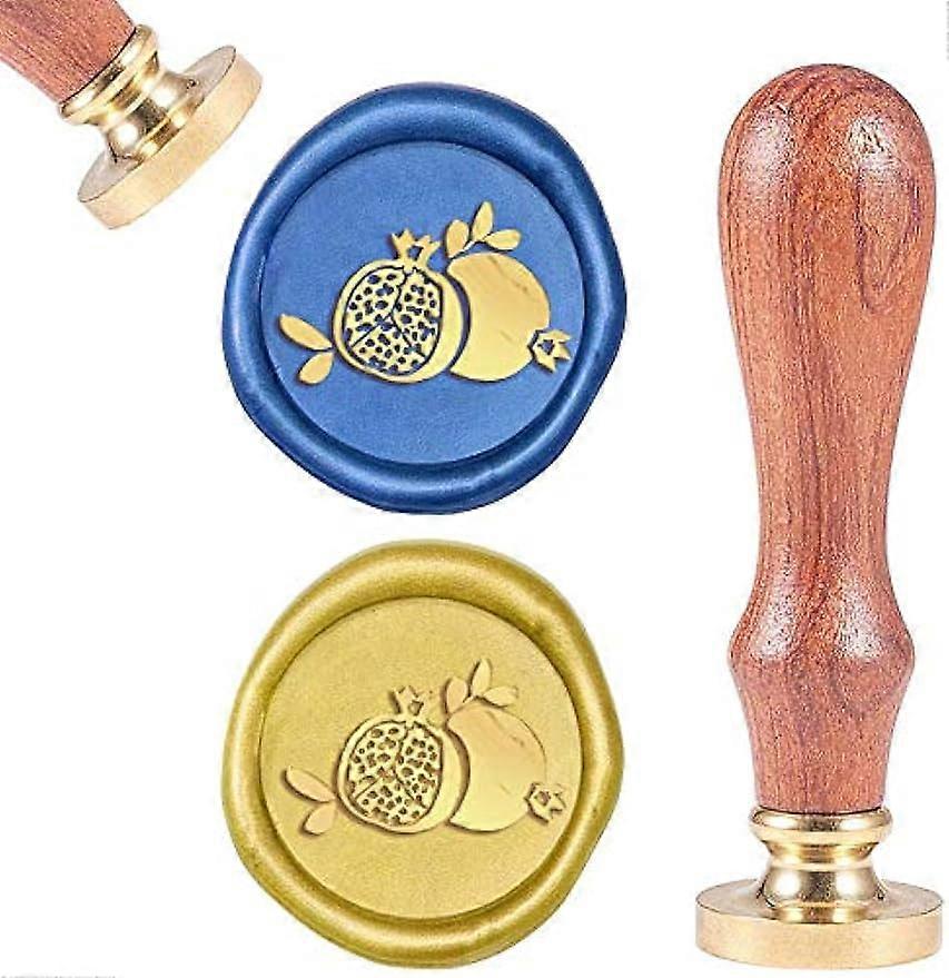 1PC Pomegranate Brass Sealing Wax Seal Stamp Wood Handle