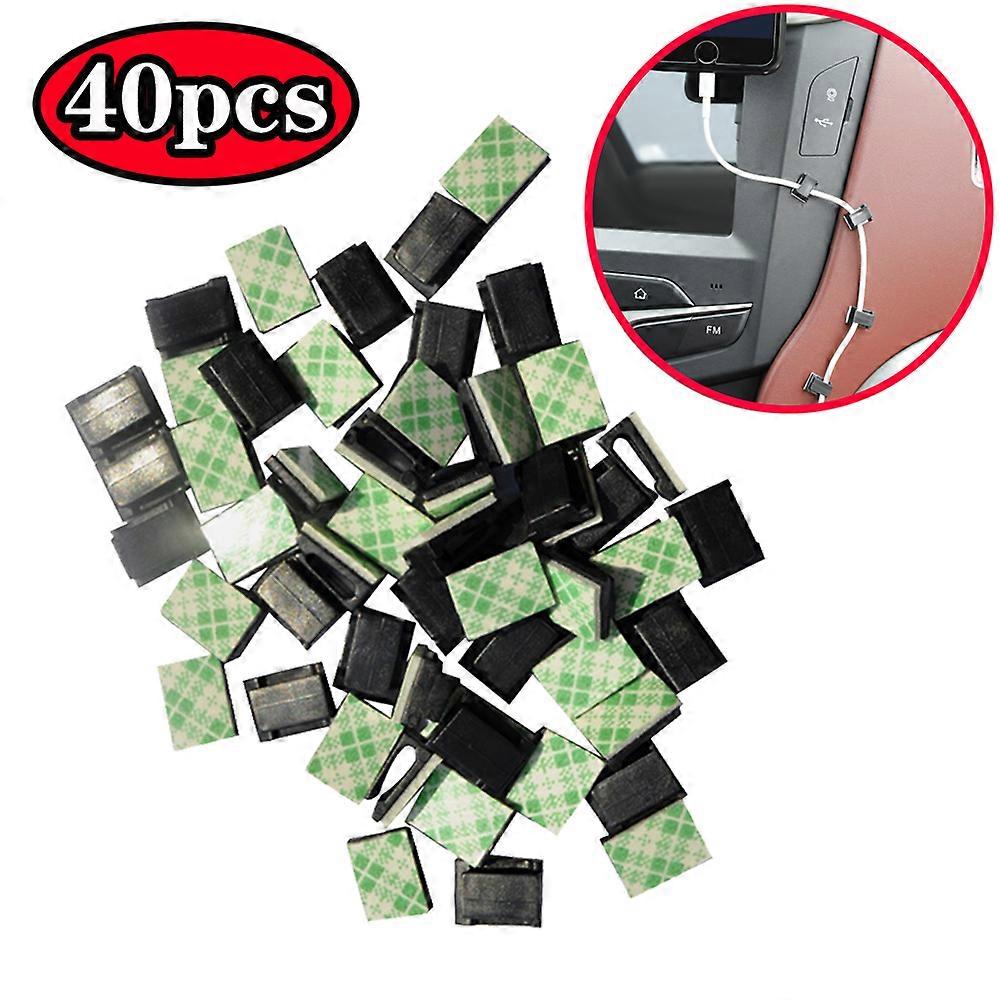 Self-adhesive data clips for car, useful threads, cable mounting hook, car stuff, interior support, partners clips, 40 parts