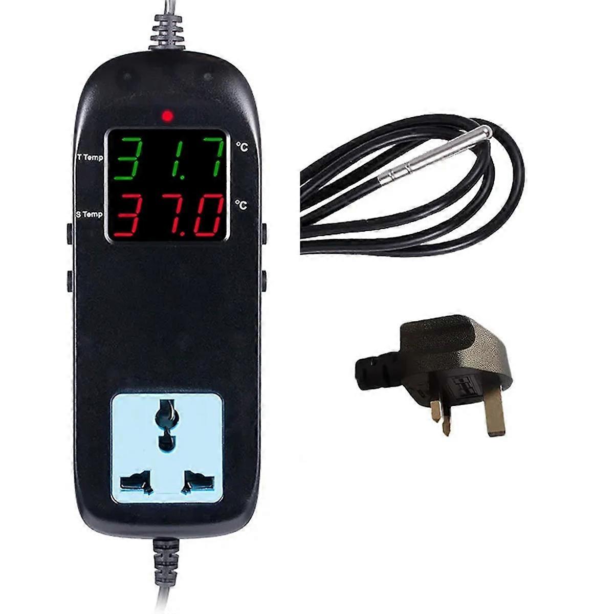 Digital Temperature Controller Build in Outlet 2200W 220V 10A Thermostat Controller for Reptile Fre