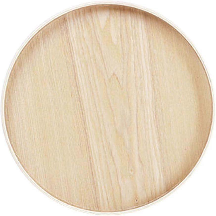 Round Serving Tray Wooden Round Tray Bamboo Round Plate Bread Coffee Round Plate Tea Plate Fruit Pla