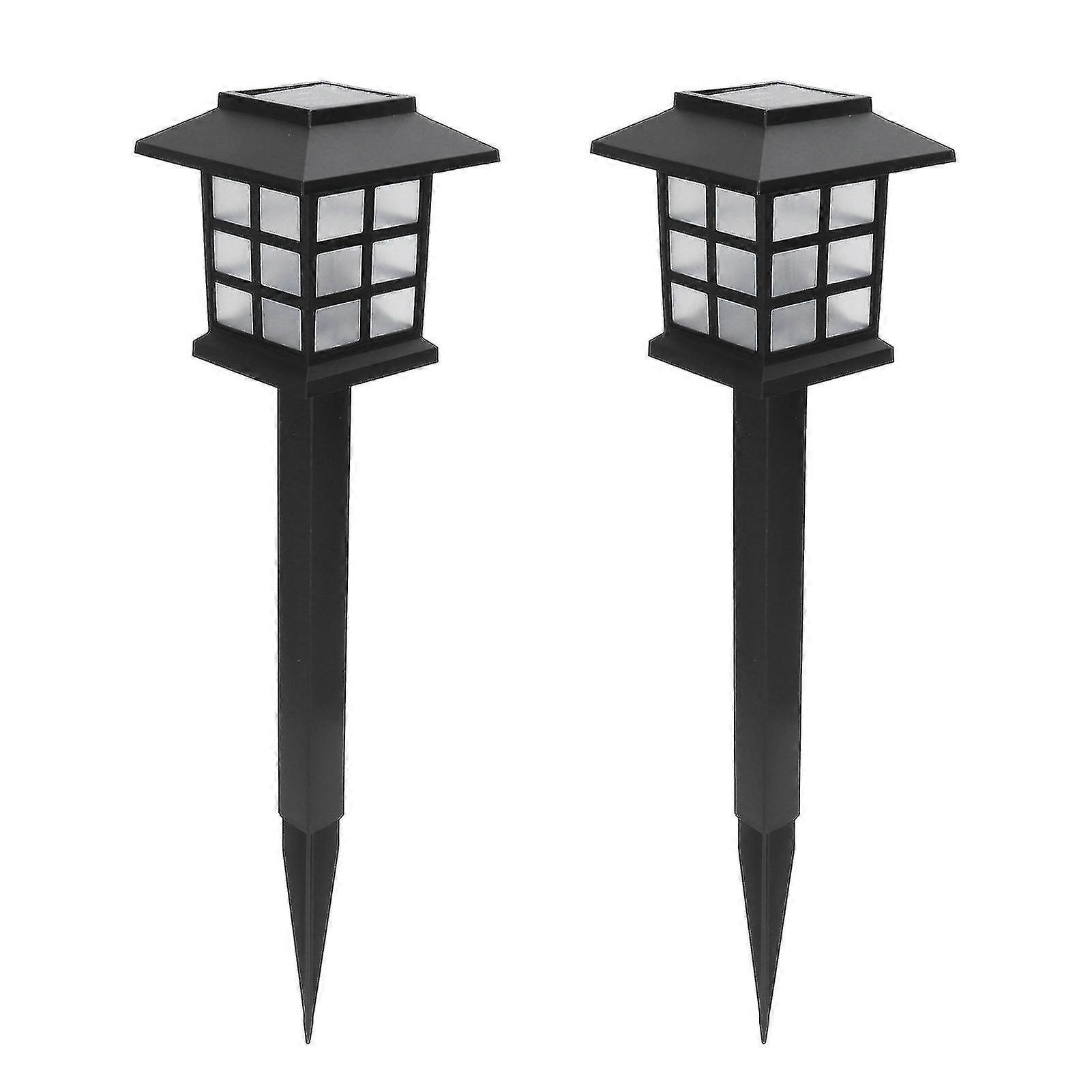 LEDSolarLawnLight-SmallHouseShaped-Waterproof-WalkwayLight-WhiteLight-2Set