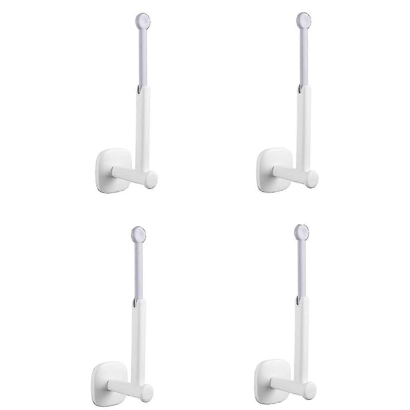4pcs adhesive hooks wall hooks multifunction rotatable (grey)