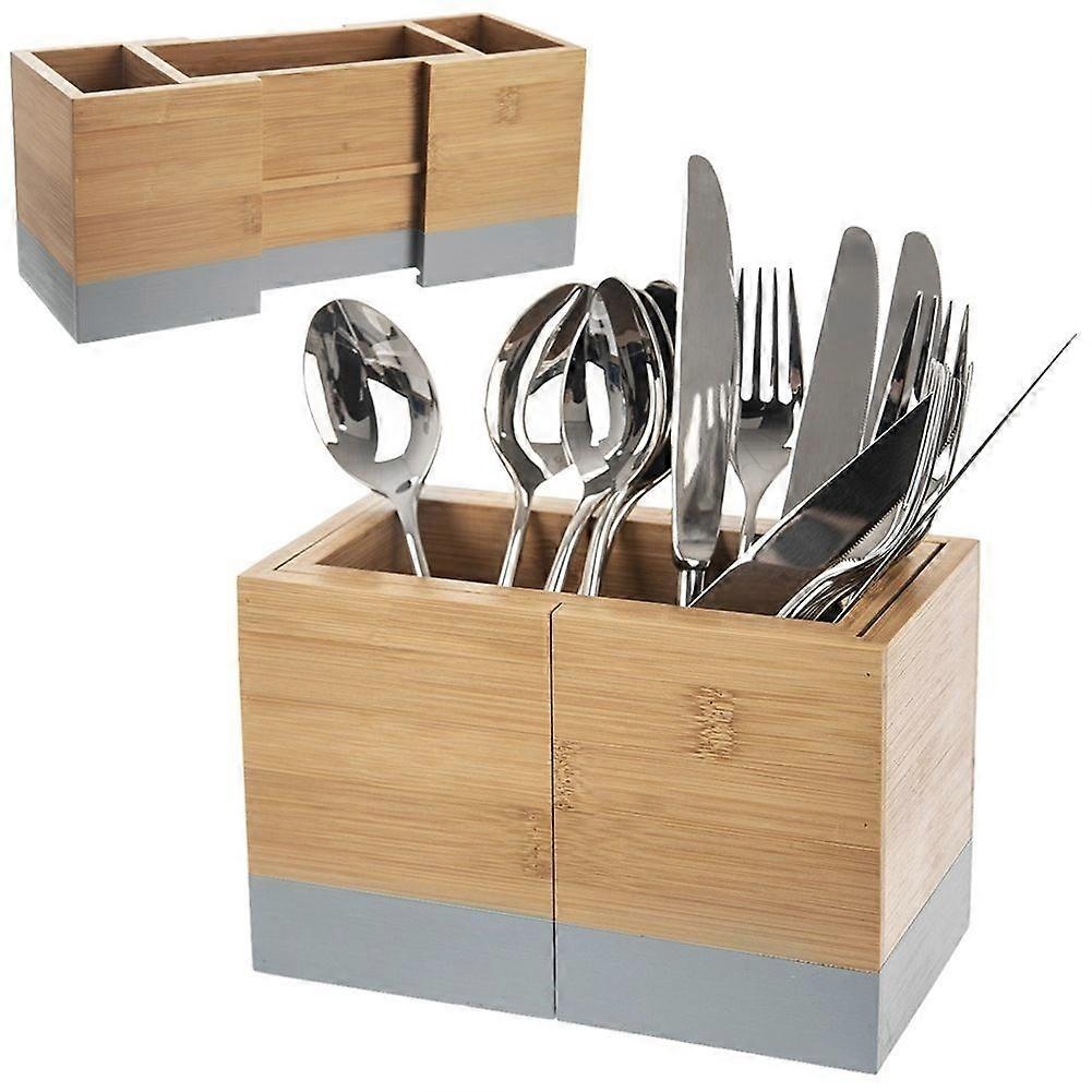 Pull-out Bamboo Cutlery and Cookware Rack