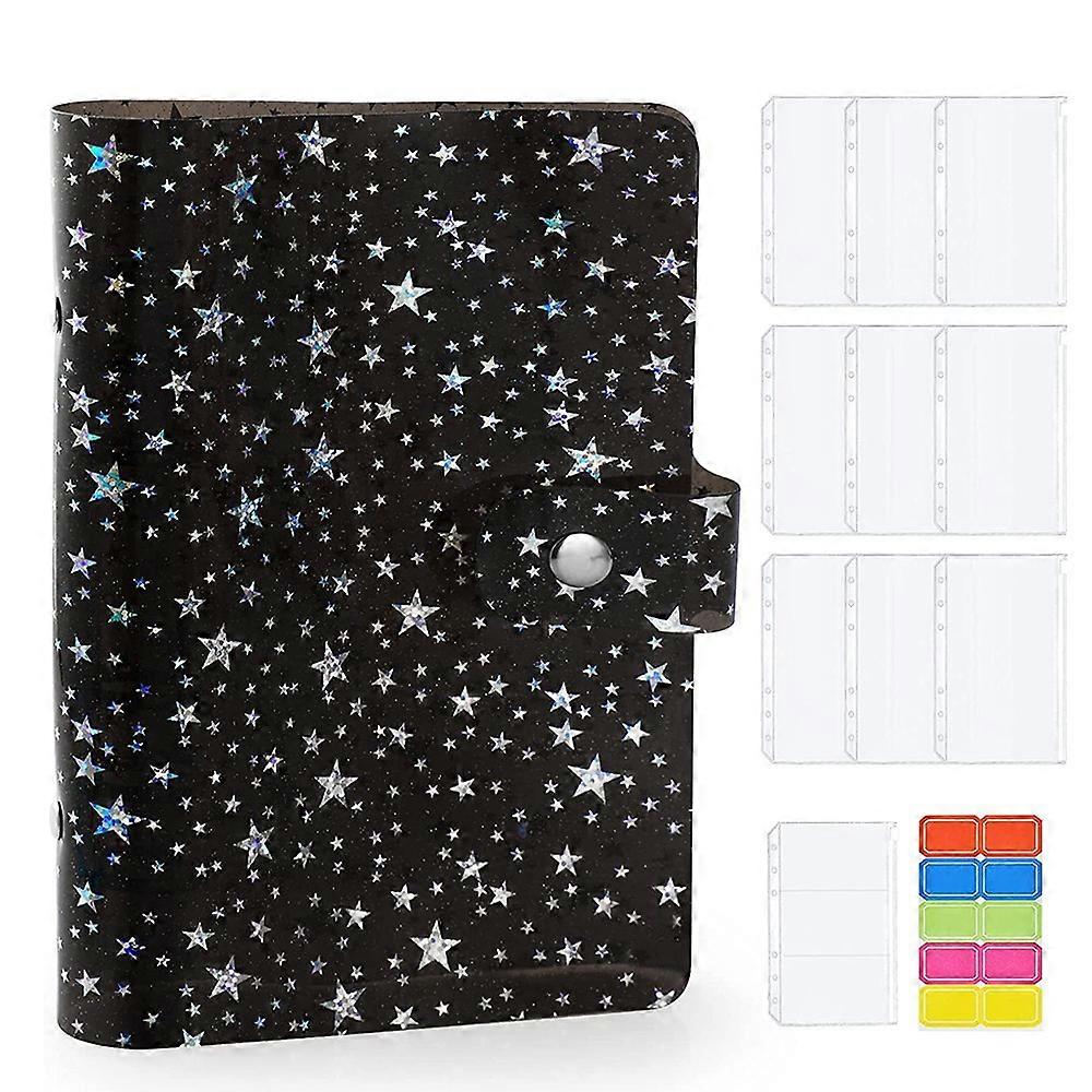 11Pcs A6 Budget Binder PVC 6 Ring Refillable Binder Cover with 9 Binder Pockets/1 Binder Card / 1 L