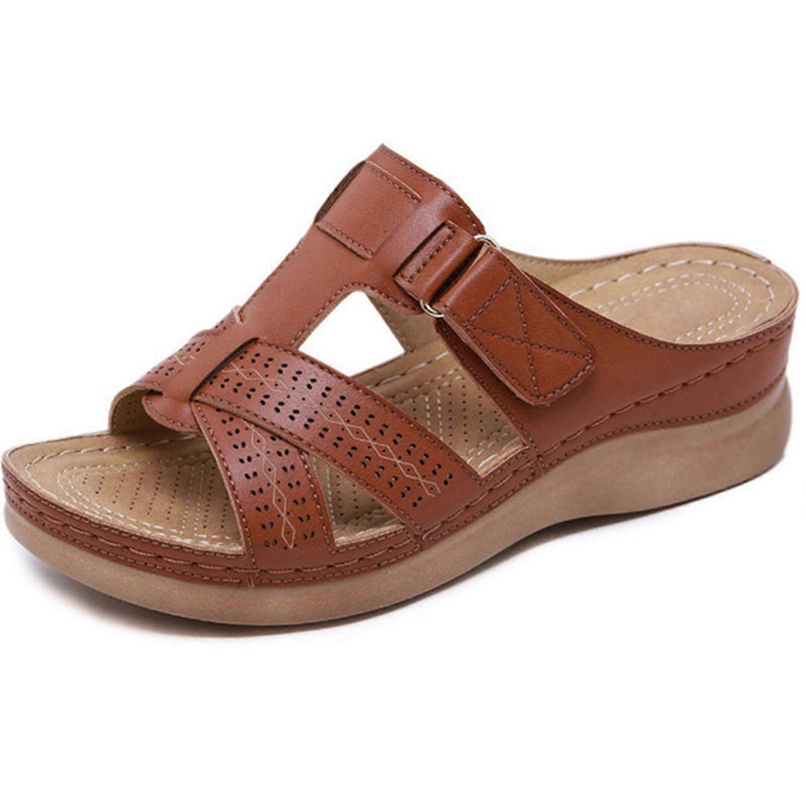 Ladies Orthopedic Shoes Open Toe Sandals Ladies Platform Slippers Summer Beach Rubber Soft Sole