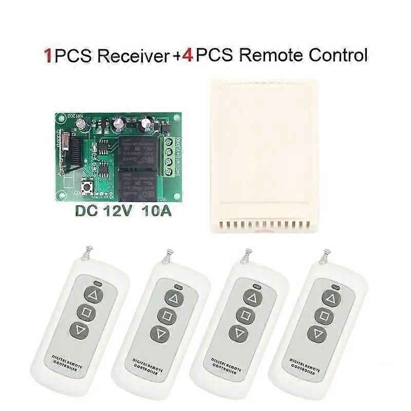 Wenqia 433MHz Wireless Universal Wide Range Remote Control DC 12V 2CH rf Relay Receiver and Transmitter for switch motor