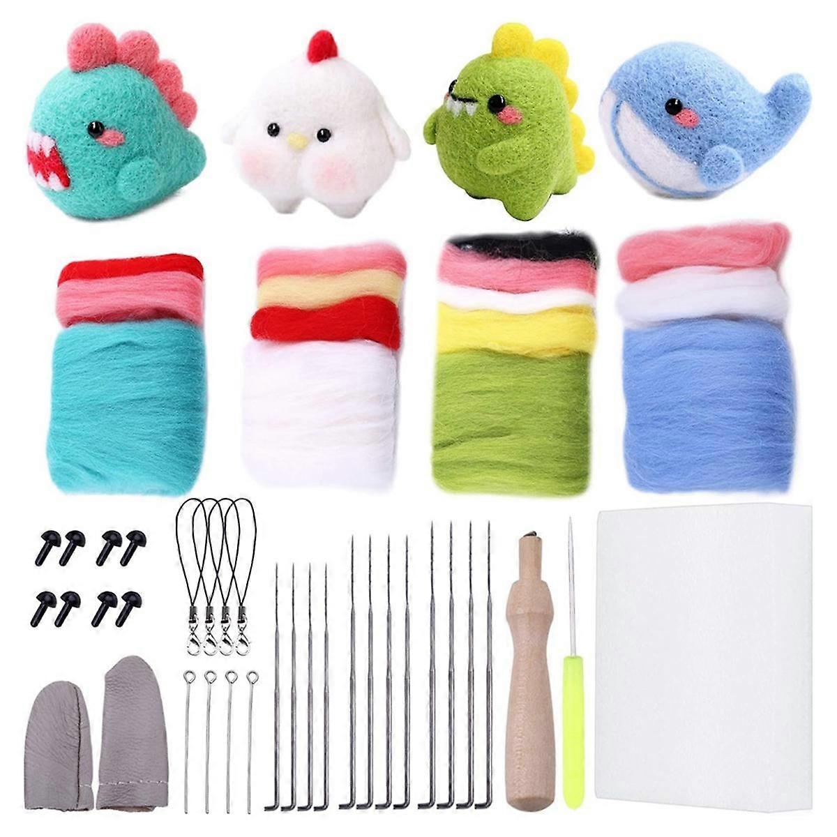 Kit de feutrage à l’aiguille, outils complets de feutrage à l’aiguille, kit de feutrage à l’aiguille avec aiguilles à feutrer, Instructi