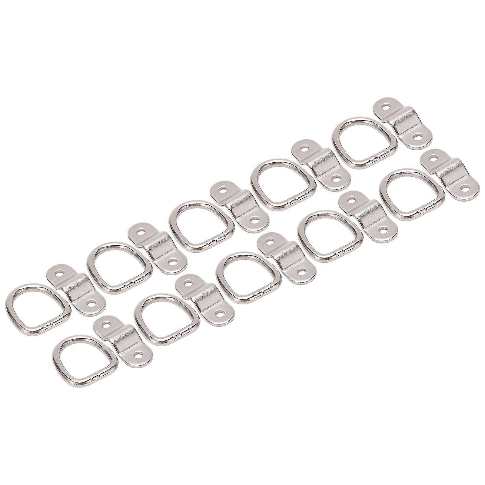 10Sets Tie Down Anchors Multifunction High Strength Surface Mount D Ring for Safe Secure HaulingSilver