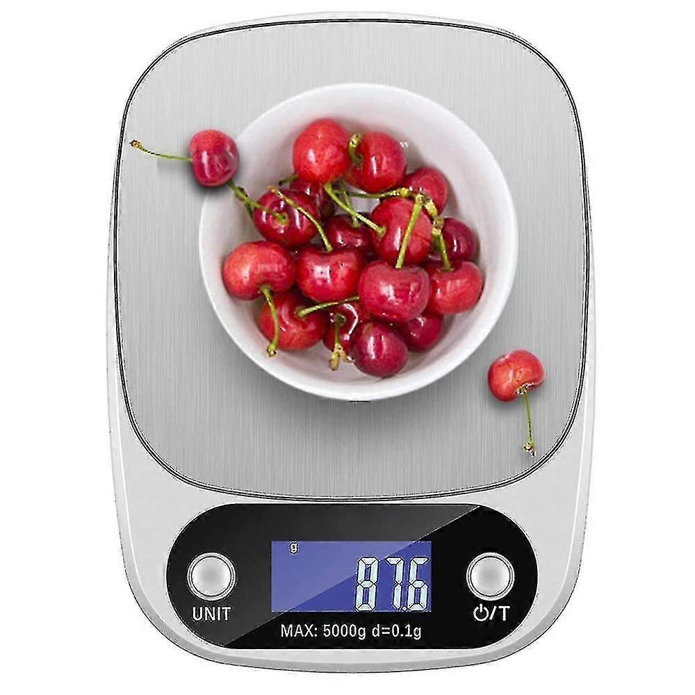 Household Kitchen Digital Scale Multifunction Food Scale, 5 Kg, Stainless Steel (batteries Included)