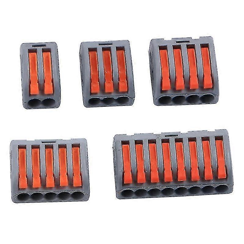 5pcs Universal Cable Wire Connectors Fast Home Compact Wire Connection Push In Wiring Terminal Block