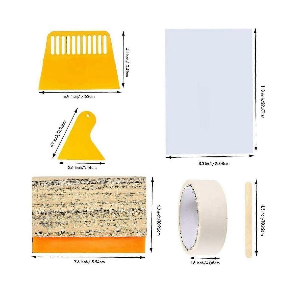 Screen Printing Kit 22 Pcs, Wood Silk Screen Printing Frame With Mesh Screen Printing Squeegees