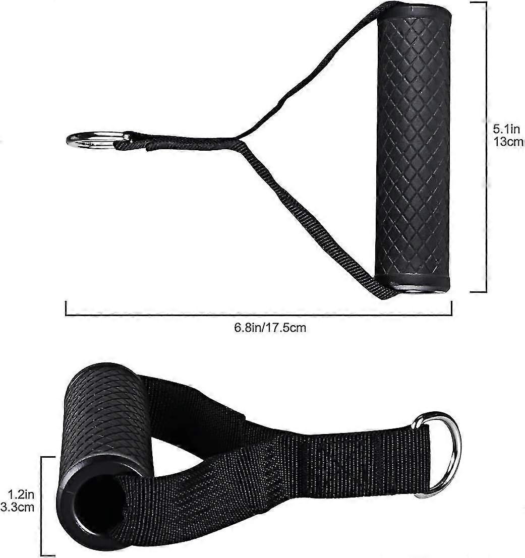 Resistance Band Handle Heavy Duty Cable Machine Attachment, Strong Nylon Webbing, And Seamless Steel D Ring