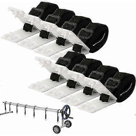 2024 Set of 8 Fastening Devices for Swimming Pool Solar Cover Fixing Straps and Fastening Clips Nylon Tape Fastening Plate Buckle for Attaching Solar