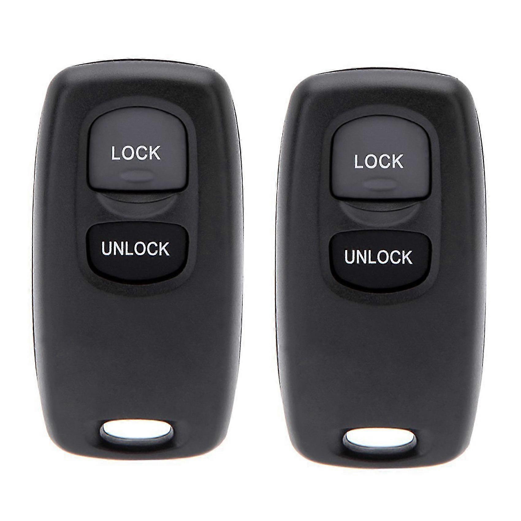 2x Uncut Key 2 Button Keyless Entry Remote Key Fob Shell Case And Button Pad Compatible With 2 3 6