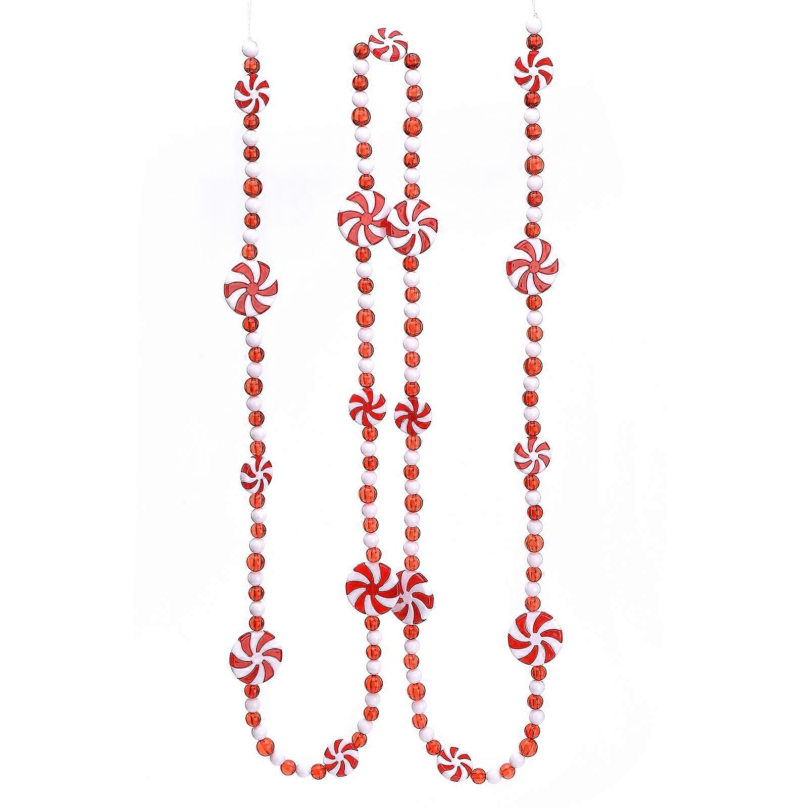 Christmas candy string, dual color windmill mint candy, rattan decorative pendant, acrylic bead string, 1.8m
