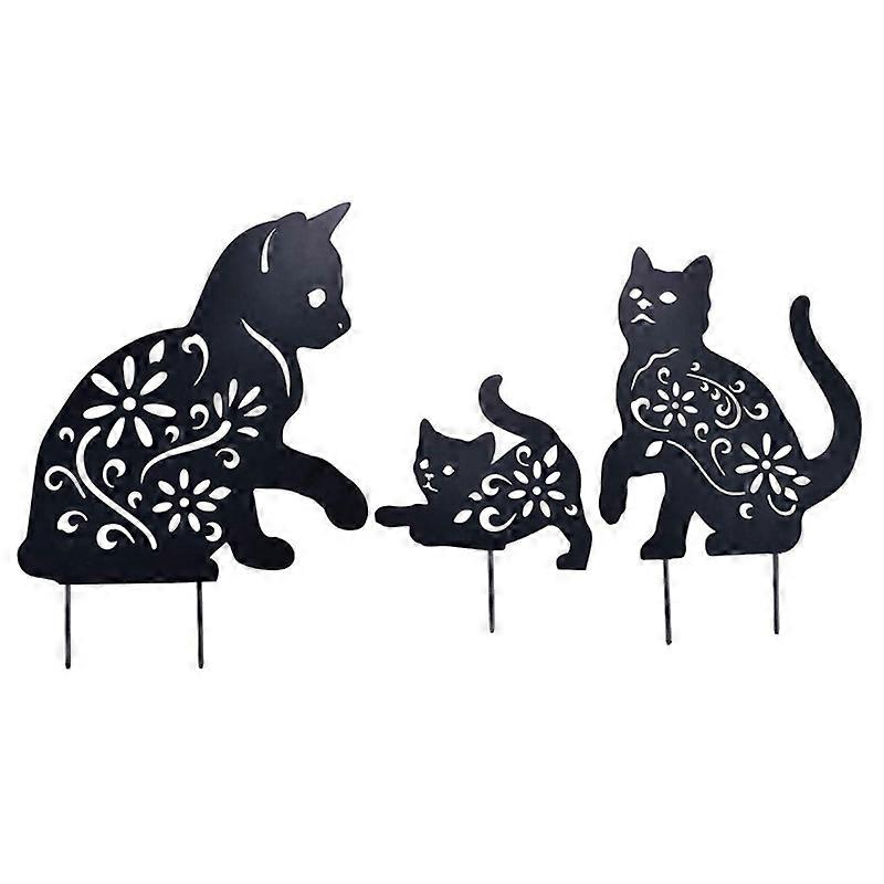 Metal Cat Garden Statues Black