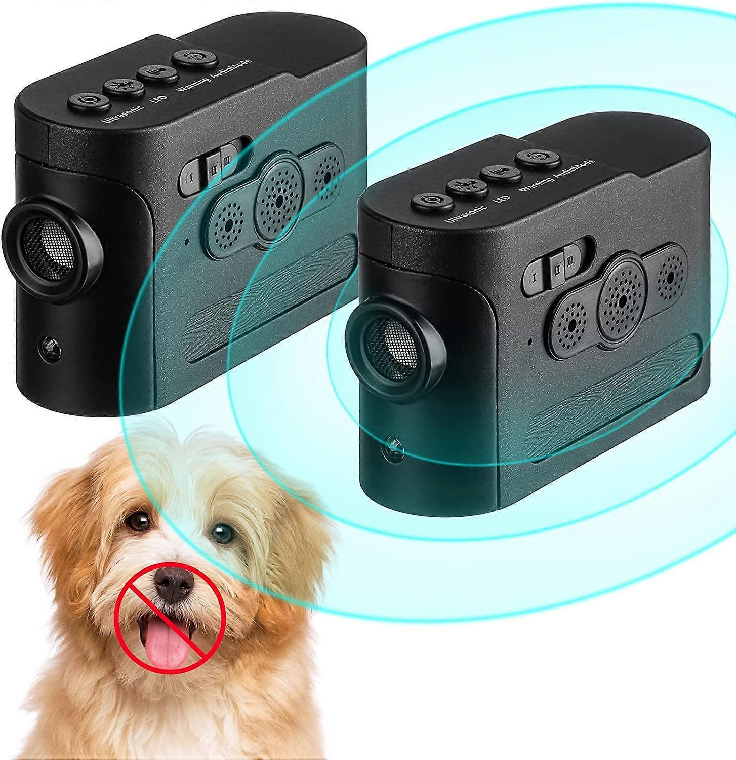 2 Pcs Anti Barking Control Device Rechargeable Dog Barking Control Devices with Effective 3 Frequency Levels and Adjustable Sensitivity Ultrasonic Dog