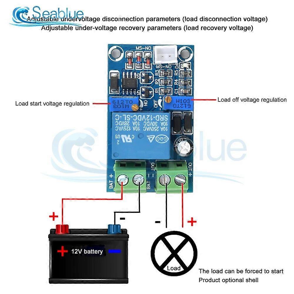 12V Battery Low Voltage Cut off Automatic Switch Recovery Protection Board Module Undervoltage Switch Module Charging Controller