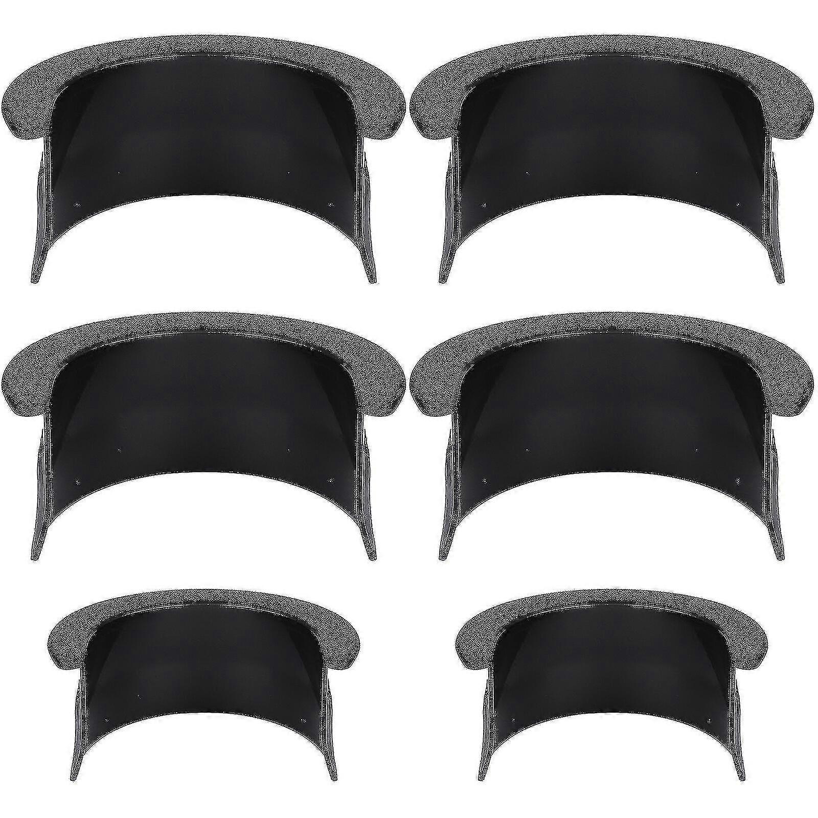 6pcs Plastic Billiards Table Pocket Liner - For Pool Table Bar Home, 4 Corner 2 Side, Black