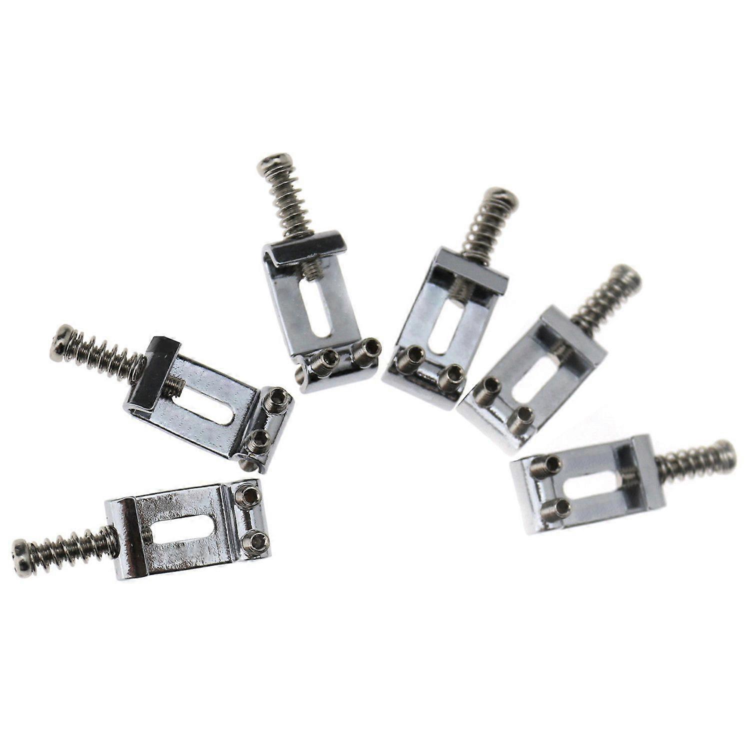 Set med 6 extra kromade tremolo-sadlar för elgitarr