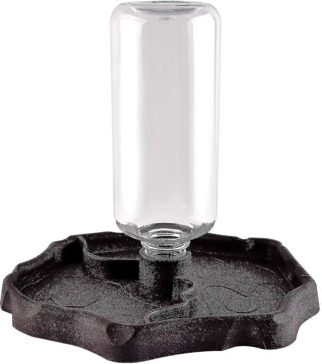 מתקן זוחלים, מי צב, מזין קערת צב 2 ב 1 מתקן מזון נגד נזילות קערת פלסטיק אביזר חום