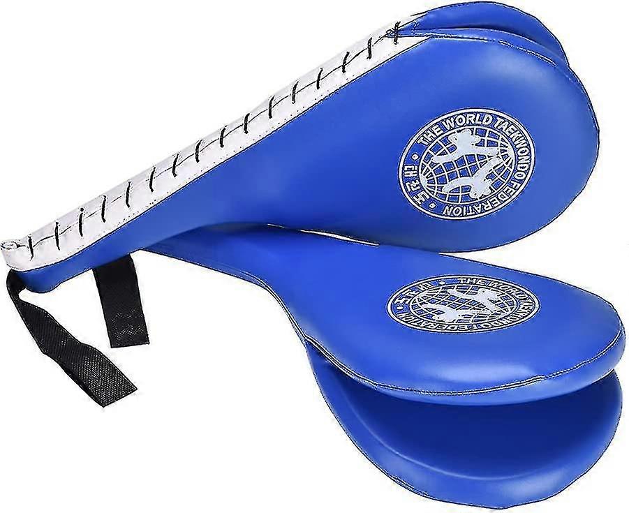 1 Pair Target Taekwondo Pad Double Paddles Strike Racket For Tae Boxing Karate Training Blue