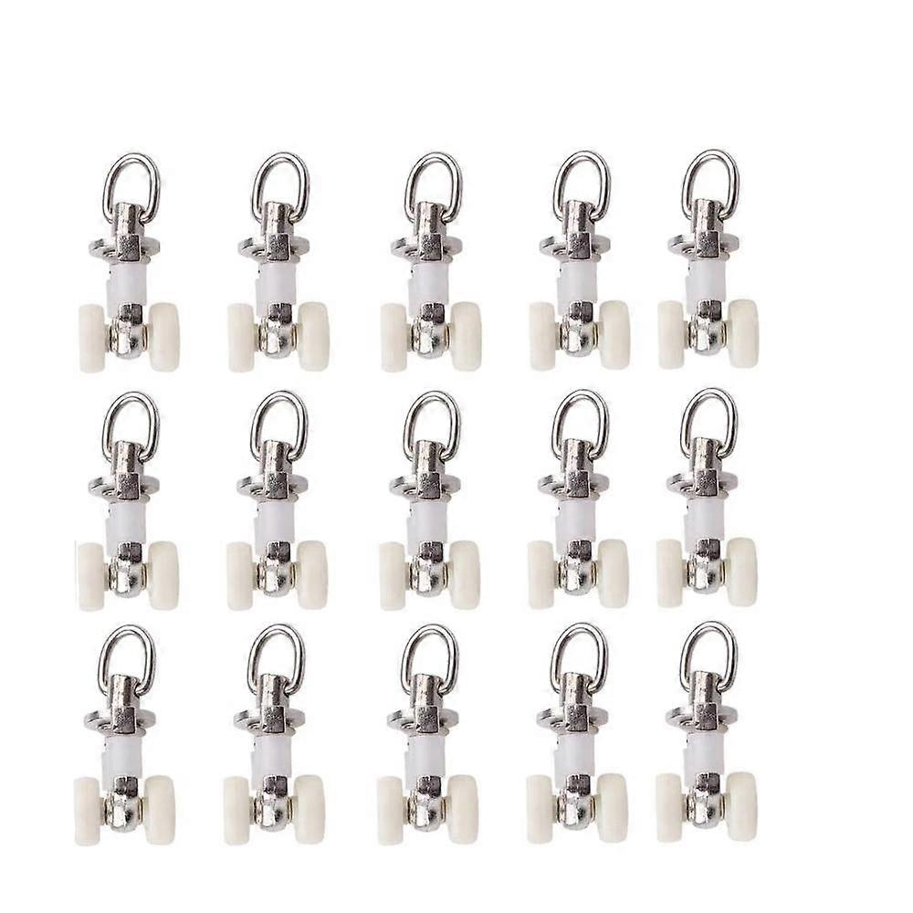 26mm 15x Roller Plastic Curtain Gliders Carriers Rail Sliding Glider