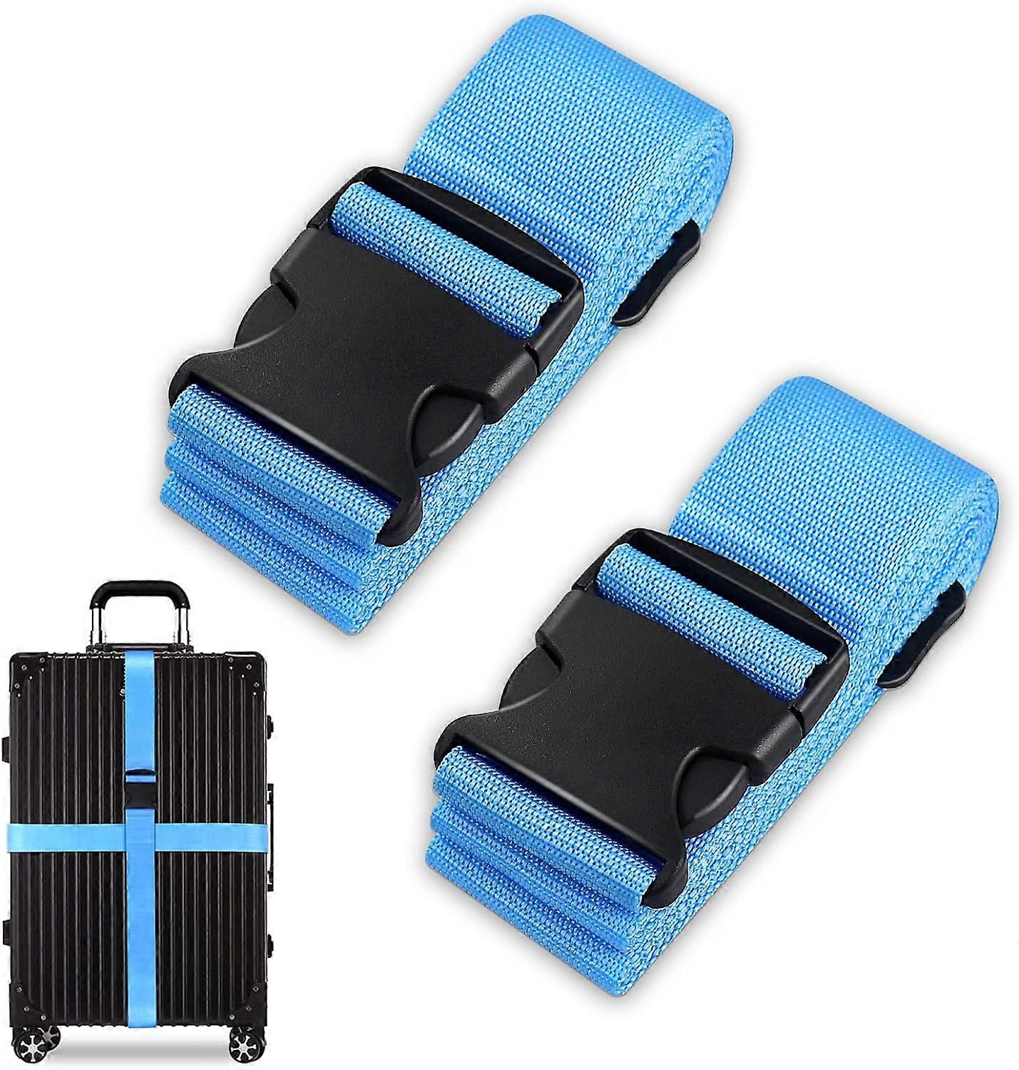 Förtjockat bagage resväska remmar set (blå, 2 st)
