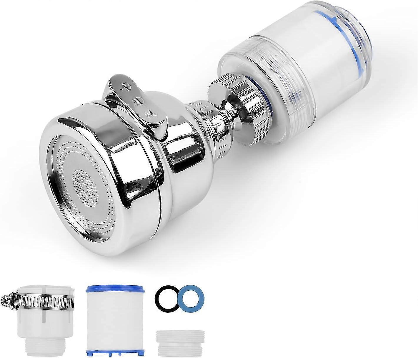 3rd Speed Aerator Faucet, 360 Degree Swivel Water Filter Faucet, With Two Pp Cotton Filter Elements, Suitable  M22 Male Thread, Silver