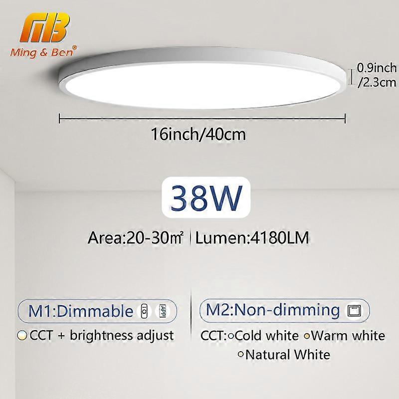 0,9 tommers ultratynne LED-taklamper for romsmarte lamper APP Fjernkontroll Dimbar innendørsbelysning for stue soverom